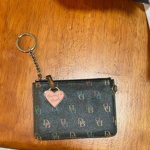 Dooney & Bourke Black Multicolor Monogram Keychain Pouch